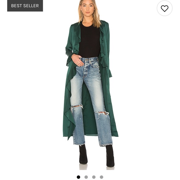 emerald green duster coat